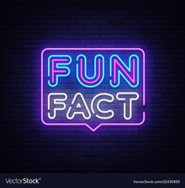 Fun Fact neon sign vector. Facts Design template neon sign, light banner, neon signboard, nightly bright advertising, light inscription. Vector illustration